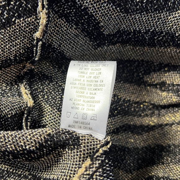 Akira NWT Black Gold Shimmer Zebra Print Body-con Knit Mini Dress (0458) - Picture 12 of 12